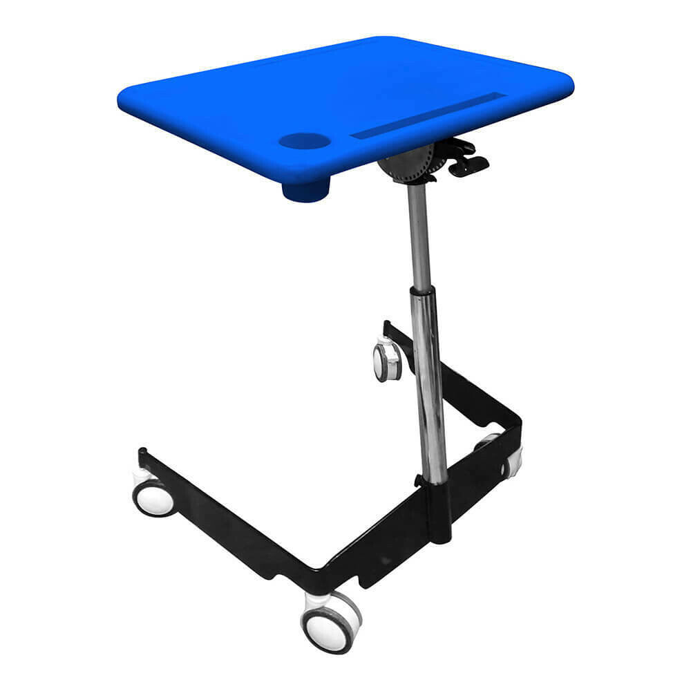 A blue Sit-Stand Mobile Student Desk.