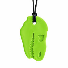 The Lime Green XT Dino-Bite Chew Necklace.