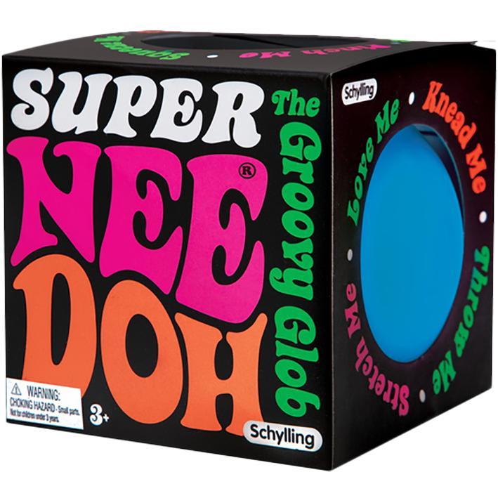 The product packaging for the blue Super Nee Doh.