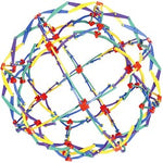 An expanded Original Hoberman Sphere.