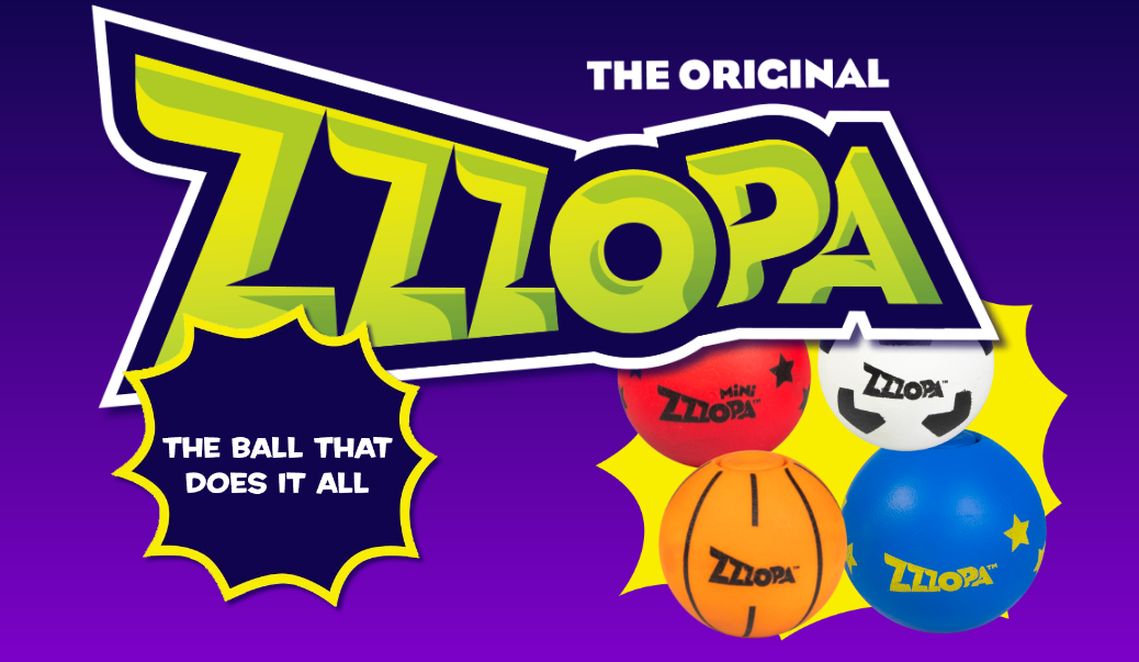 A display of four different Zzzopa balls.