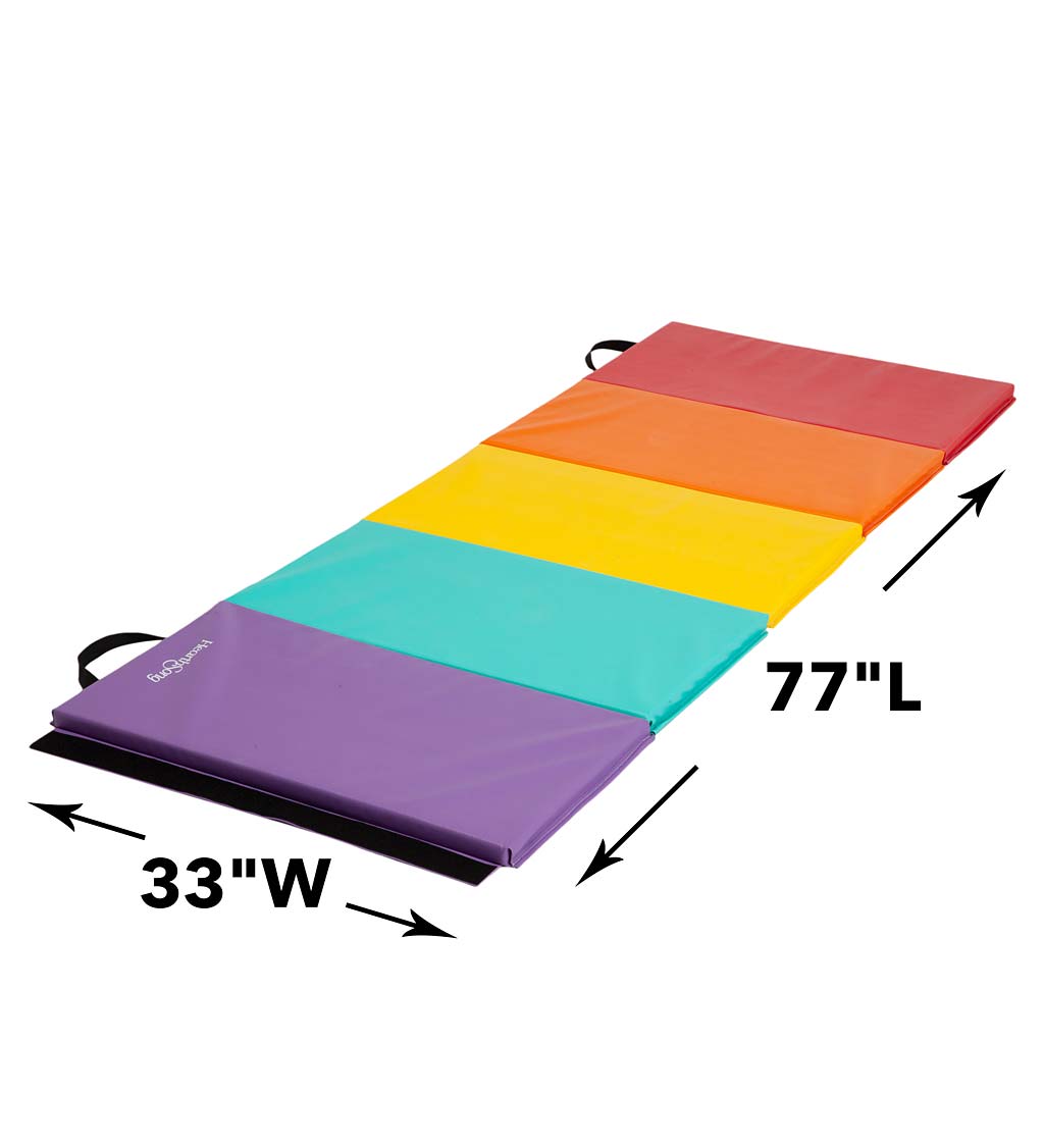 An illustration of the 33"w and 77"L dimensions of the Tumbling Mat.