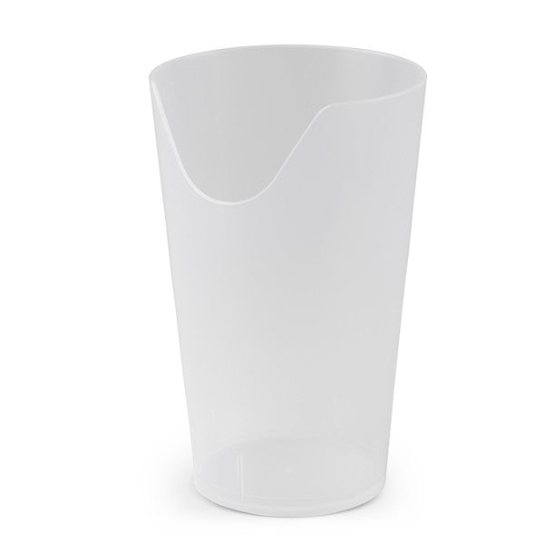 A white plastic nosey cup.