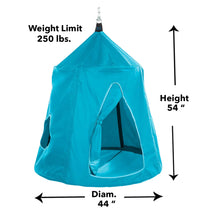 The dimensions and weight limit for the Go! HangOut HugglePod.