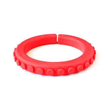 The red Textured Chewable Brick Bracelet.