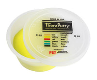 A tub of the yellow TheraPutty Exercise Putty.