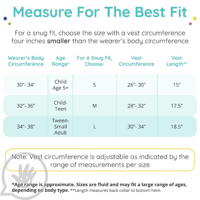Measurements for a good fit of the Weighted Stretch Denim Vest.