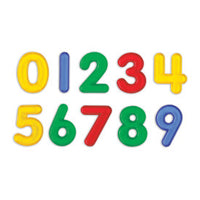 A display of the colorful numbers that come in the set of Transparent Numbers.