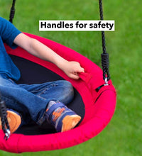 A display of where one of the handles on the Sensory Snuggle Oval Swing is.