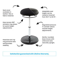 The features of the Adult Offic Plus Everyday Wobble Chair.