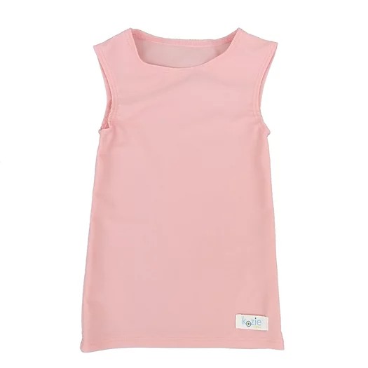 A pink Simply Sleeveless Sensory Compression Shirt.